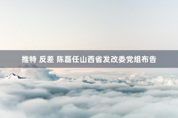 推特 反差 陈磊任山西省发改委党组布告