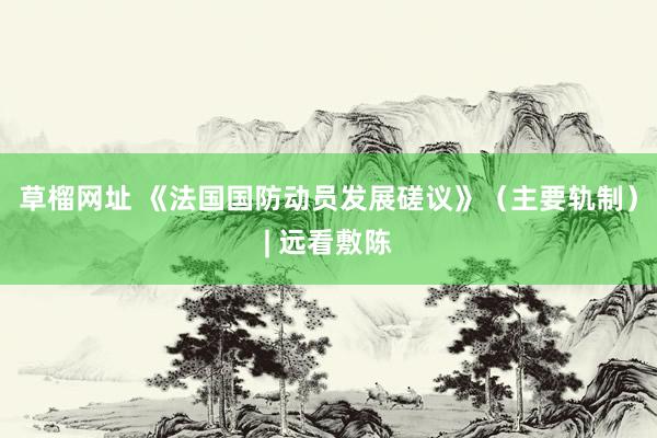 草榴网址 《法国国防动员发展磋议》（主要轨制）| 远看敷陈