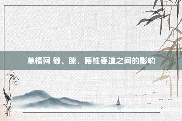 草榴网 髋、膝、腰椎要道之间的影响
