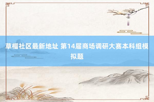 草榴社区最新地址 第14届商场调研大赛本科组模拟题